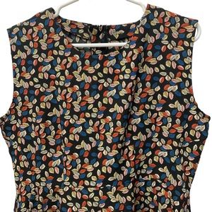 Leaf Print Fit & Flare Dress